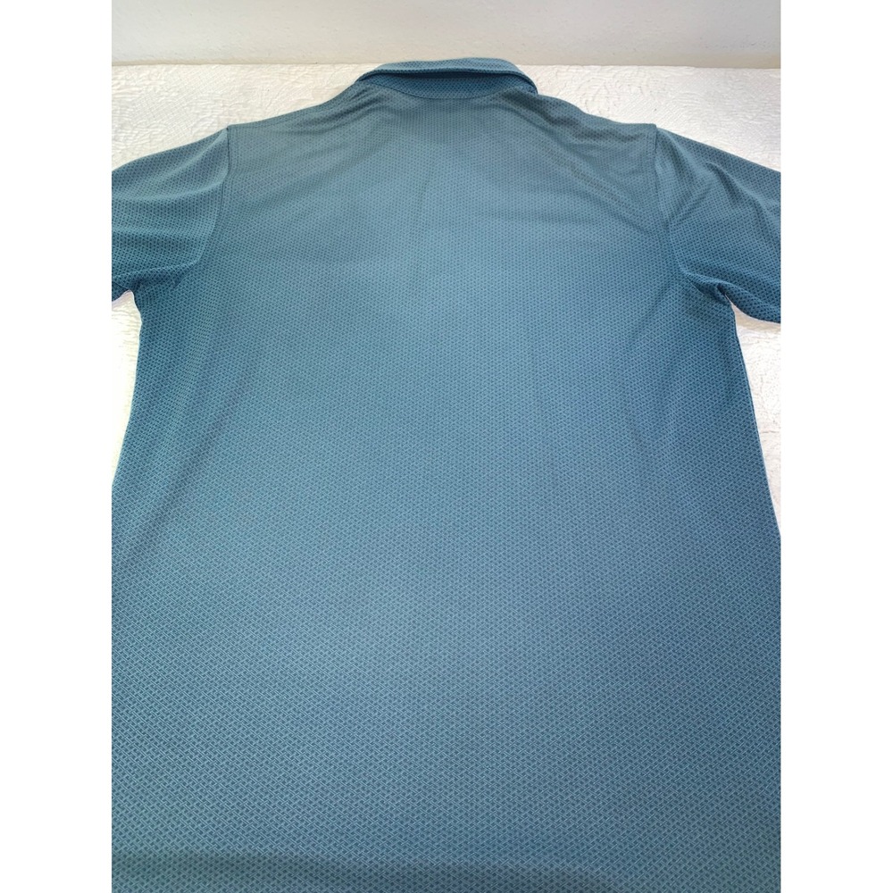 Dunning Golf Mens Polo Shirt Teal Geometric Trump National Los Angeles Size M - Picture 8 of 10